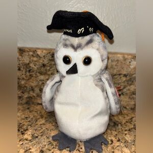 June 4 1999 Ty Original Beanie Babies WISER Graduation Owl (7 inches) w/Tags
